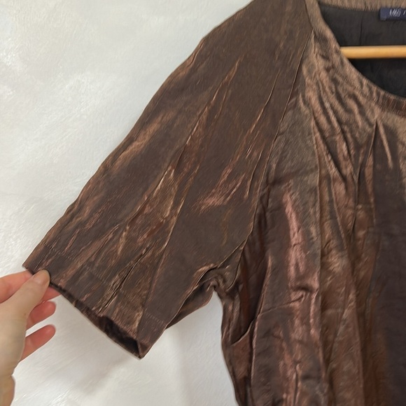 M&S collection brown shiny boxy top tshirt NWT - Picture 5 of 9
